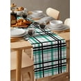 thumbnail image 6 of nqOlkjepod Teal Black Plaid Table Runner 90 Inches Long Farmhouse Dress Scarves, Farmhouse Teal Black Checkered Dining Tablerunner for Coffee Table/Kitchen Island/Party Décor, 13" x 90", 6 of 8