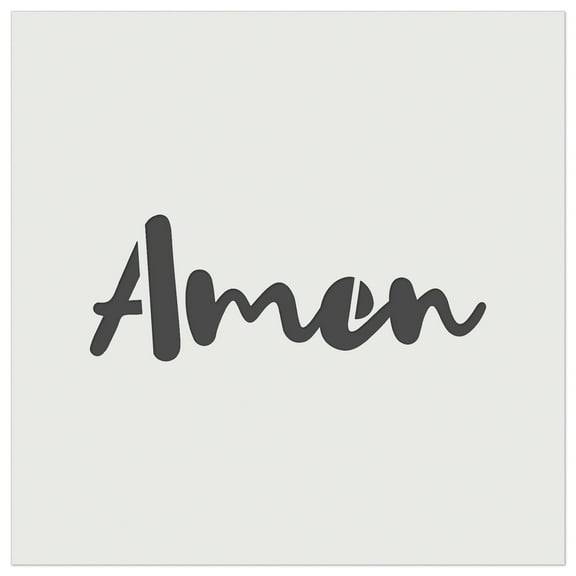 Amen Cursive Fun Text Prayer Praying DIY Cookie Wall Craft Stencil - 3.5 Inch