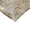 thumbnail image 2 of Natural Torino Chevron Scotland Cowhide Pillow | Natural/gold | 18"x18", 2 of 3