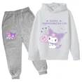thumbnail image 3 of Chándal informal divertido de Hello Kitty para niños, sudaderas con capucha Kuromi para niños, conjuntos de 2 piezas, pantalones largos, trajes para niñas bebés, chándal deportivo, 3 of 5