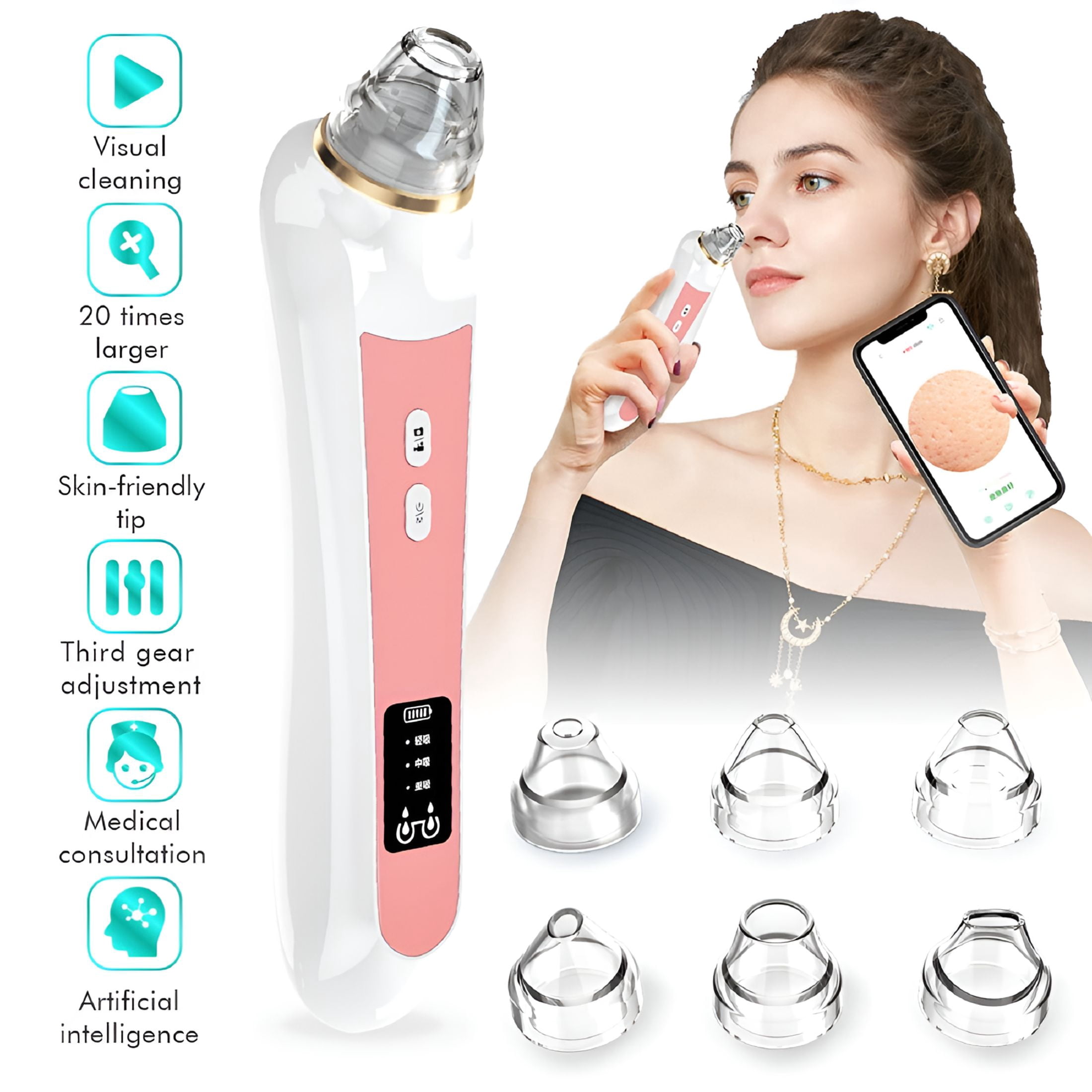 HBMYN Blackhead Remover Vacuum with Camera,5 Modes USB Rechargeable Pore Cleaner