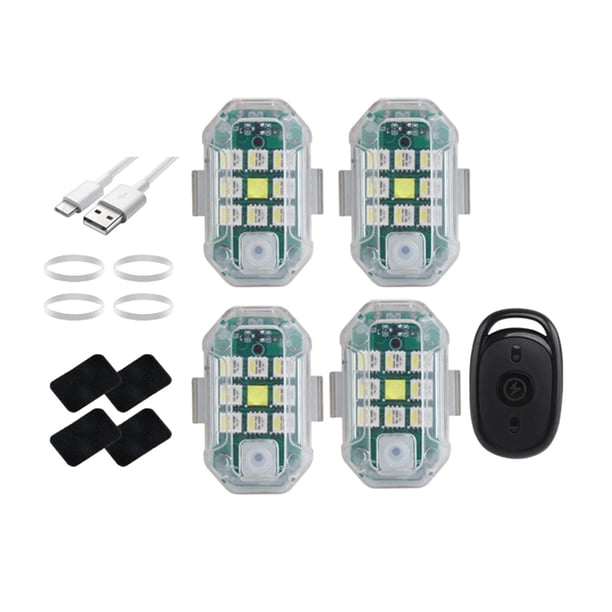 Luz estroboscópica LED, luz intermitente de emergencia, USB, control remoto, color, alto brillo, para bicicleta 4 luz