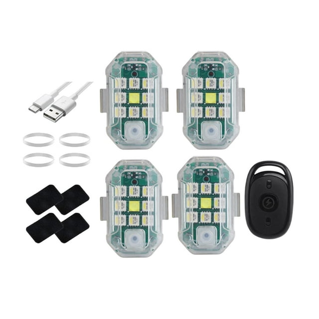 jinwen Car Strobe Light Emergency Night Warning Light for Bike Motorcycle Cars 4 Light