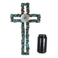 thumbnail image 6 of Rustic Southwestern Crackled Turquoise Rocks And Western Concho Wall Cross Decor, 6 of 6