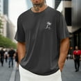 thumbnail image 4 of LUOGENLI T-shirts pour Homme pour Hommes T-shirts Graphiques Vintage T-shirts à Imprimé Floral et Lettrage Col Rond Manches Courtes T-shirts Décontractés d'Été Mode Urbaine T-shirts pour Homme T-Shirt Graphique Pâques Gris G, 4 of 5