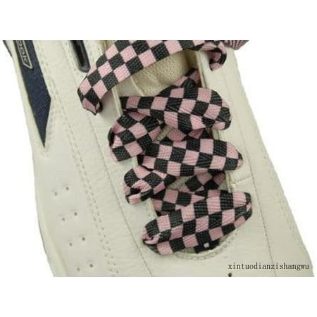 

fashion flat shoelaces black/pink checker 6 pr. eyelets sneakers shoelace