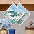 thumbnail image 2 of Sea Turtle Coastal Pot Holders for Kitchen Heatproof Potholder, 2 Pack Summer Beach Nautical Starfish Compass Hot Pads Multipurpose Oven Pads Cloth Potholders Trivet for Cooking and Baking, 2 of 8