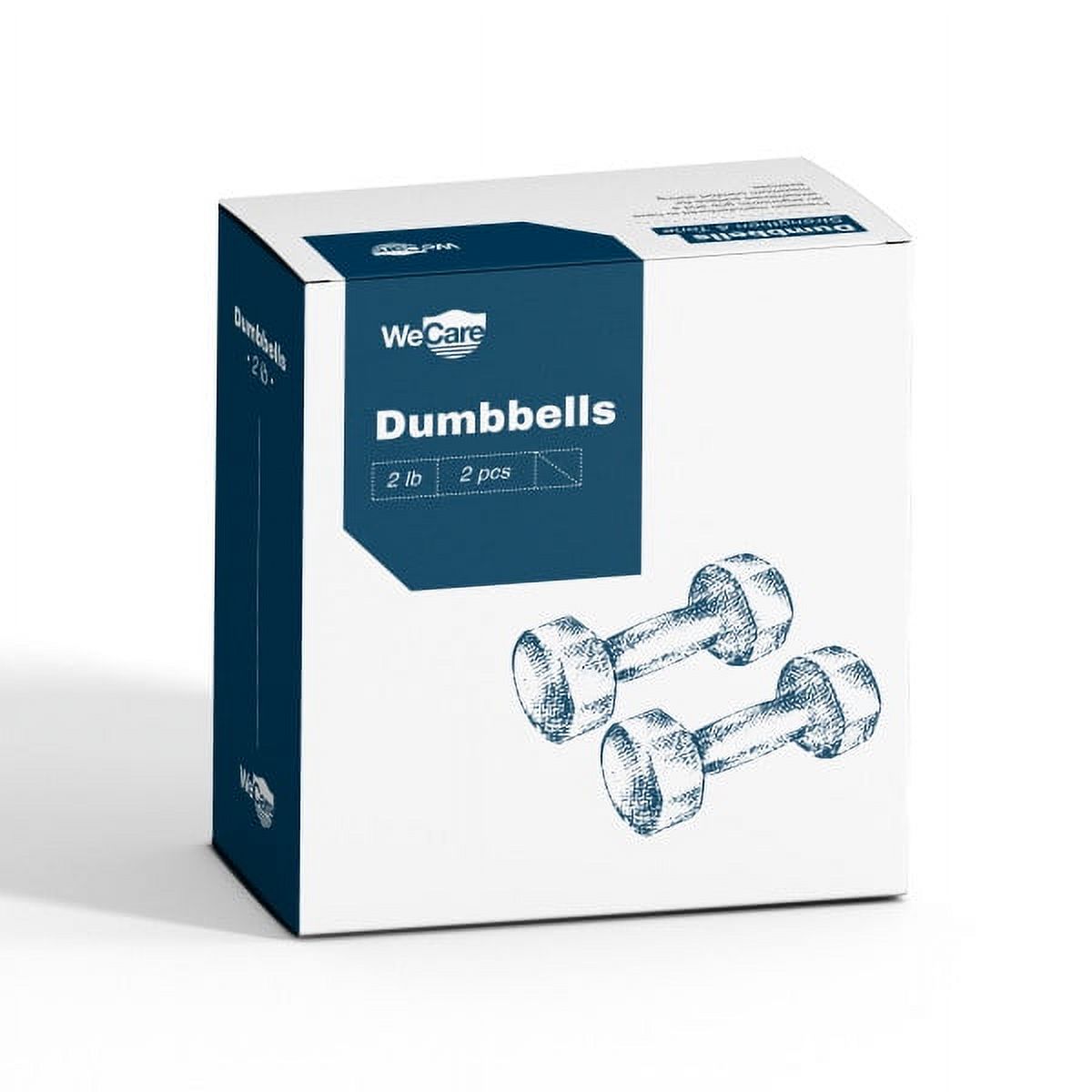 WeCare Hex Neoprene Dumbbell Pair, 2 lb, Blue photo 4