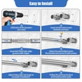 thumbnail image 6 of Adjustable Double Curved Wall Mounted Shower Curtain Rod, 42 to 72 Inches, Silver, Iron, 6 of 7