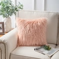 thumbnail image 2 of Phantoscope 22" x 22" 2-Pack Faux Fur Decorative Throw Pillows, Plush Cushions with Inserts for Couch, Bed, Chair, Pinkish-orange, 2 of 6