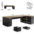 thumbnail image 2 of Tribesigns 85.8-Inch L-Shaped Executive Office Desk with File Drawers & Storage Cabinet, 2 of 7