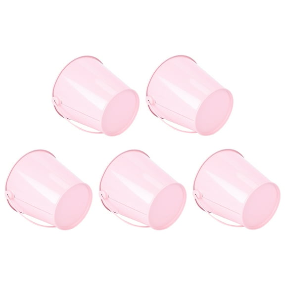 GOOHOCHY 5Pcs Pink Tinplate Decorative Bucket for Baby Shower Small Tin Bucket