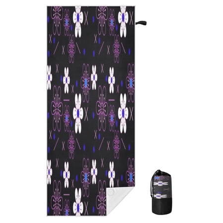 BZSMCE Soft Dark Galaxy Petals For Beach Towel with Wind-Resistant Magnetic Corners And Mesh Carry Bag