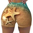 thumbnail image 2 of Balery Starfish And Seashell 1 Pantalones cortos de entrenamiento estampados para mujer, sin costuras, ajustados, para gimnasio, yoga, correr, deportes, ejercicio activo, fitness.-X-Large, 2 of 8