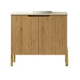 thumbnail image 2 of Modern Bathroom Vanity TURIO 30" Freestanding Cabinet without Basin, with Carrara White Counter Top and 2 Doors, Woodgrain,Wooden Bathroom Vanity, 2 of 5