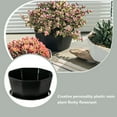 thumbnail image 3 of Simple Flower Pot Set Planter Succulent Plants Large Opening Bottom Tray Indoor Flowerpot Household Durable Holder Black, 3 of 9