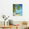 thumbnail image 2 of BCIIG Palm Trees Boat Fine Art Aesthetic Poster & Print Wall Painting for Living Room Bedroom Office Decor 12x16 in, 2 of 5