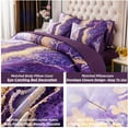 thumbnail image 4 of PERFEMET 6 Pieces Queen Size Comforter Set Purple,Watercolor Marble Colorful Bedding,Ultra Soft Purple Bed Set with Comforter and Sheets for All Season, 4 of 6