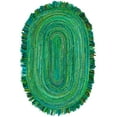 thumbnail image 2 of SAFAVIEH Braided Paisley Transitional Cotton Reversible Area Rug, Green, 3' x 5' Oval, 2 of 10