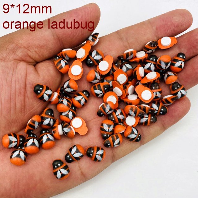 MINI Abeja De Madera mariquita colorida con pegamento, decoración de pared de refrigerador para el hogar, bricolaje, regalo hecho a mano para niños, accesorios de fiesta, 50/100 Uds.