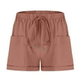 thumbnail image 4 of Bovxnpu Summer Plus Size Shorts for Women, Womens Casual Shorts, Womens Comfy Drawstring Casual Elastic Waist Pocket Solid Color Loose Shorts Pants S, 4 of 5