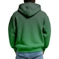 thumbnail image 3 of 2026 New Mens Quarter Zip Waffle Hoodie Sweatshirt Casual Gradient Long Sleeve Knit Tops Drawstring Pullover Tops Dark Green L, 3 of 3