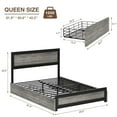 thumbnail image 2 of TROPOW King Size Bed Frame,with Headboard, Platform Metal Bed Frame with 4 Storage Drawers and Charge Station, Strong Metal Slats Support, No Box Spring Needed, Noise-Free Design, Washed Grey, 2 of 9