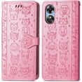 thumbnail image 6 of for Oppo A17 PU Leather Flip Wallet Case, Cute Cat Dog Cartoon Style with Card Slots Holder Phone Cover Case for Oppo A17 MG Pink, 6 of 16