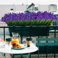 thumbnail image 5 of Zukuco 6 Bundles Artificial Violets Fake Flowers UV Resistant Silk Flowers Outside Shrubs Plants for Garden Porch Farmhouse Home Indoor Outdoor Wedding Décor(Purple), 5 of 7