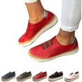 thumbnail image 1 of XINQIHANG Espadrilles Orthopédiques Décontractées Premium, Chaussures de Marche Orthopédiques Décontractées Design 2022, Chaussures pour Femmes à Enfiler Mode Bout Rond Confort Chaussures de Course Athlétiques (7, Rouge), 1 of 7