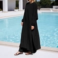 thumbnail image 2 of Women'S 2-Piece Modest Maxi Set: Oversized Tunic & Wide-Leg Pants With Hidden Adjustable Belt & Gold Buttons - Casual Daily Wear, 2 of 4