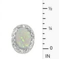 thumbnail image 2 of 14k White Gold Oval Opal And Diamond Earrings, 2 of 3