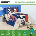 thumbnail image 4 of Jay Franco Minecraft Creeper Ensemble de Douillette Format Double - Literie 7 Pcs Incluant Ensemble de Draps et Housses d'Oreiller - Literie pour Enfants Super Douce Rouge et Bleu Oishi Market, 4 of 5