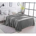 thumbnail image 4 of Grey Super Soft Warm Cozy Flannel Fleece Micro Plush Microfiber Bed Throw Blanket, 4 of 4