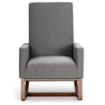 thumbnail image 5 of Topbuy Upholstered Armchair Rocking Chair High Back for Living Room Gray, 5 of 7