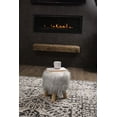 thumbnail image 6 of BirdRock Home Faux Fur Foot Stool Ottoman with Wood Legs - Silver, 6 of 12