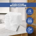 thumbnail image 6 of Linteum Textile Face Towel Set, 13x13 Inch, 100% Soft Cotton, 16 Single Ring Spun Washcloths, Absorbent & Durable Face Towel for Household, Spa, Gym and Hotels - 12 Pack (White), 6 of 6