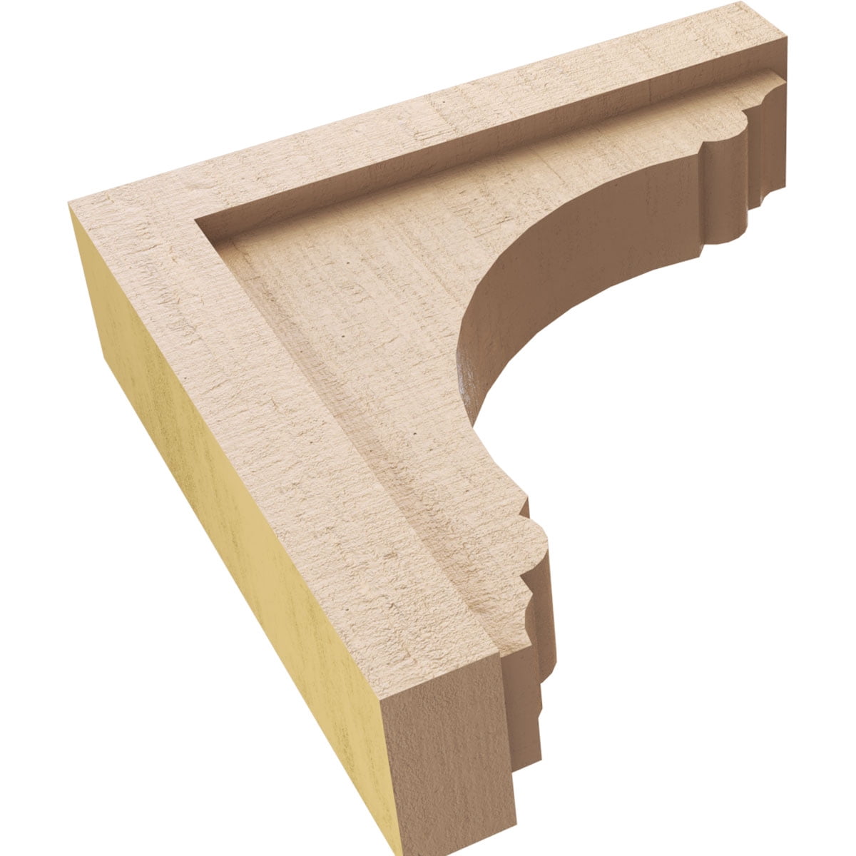 3"W x 12"D x 12"H Thin Warren Rough Cedar Woodgrain TimberThane Corbel, Primed Tan