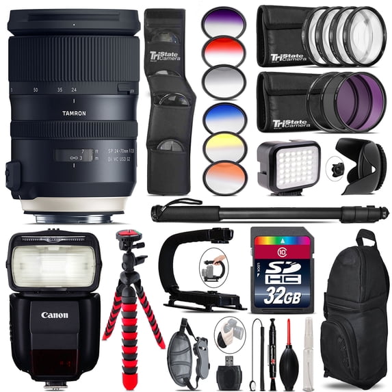 Tamron 24-70mm VC G2 for Canon + Speedlite 430EX + LED - 32GB Accessory Kit (International Version)