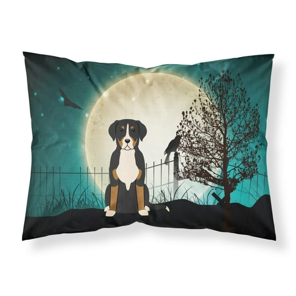 Halloween Scary Greater Swiss Mountain Dog Fabric Standard Pillowcase