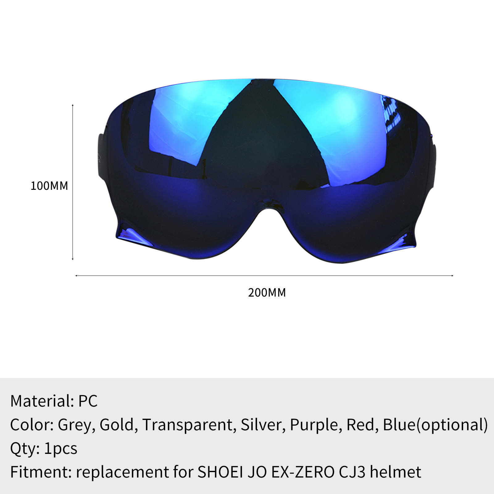 KKmoon Helmet Visor Replacement for SHOEI JO EX- CJ3 Helmet Motorcycle Wind Shield Helmet Lens - image 3 of 7