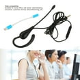 thumbnail image 3 of Single Ear Headset, Wired Black Monaural Headset Comfortable Rugged Plug and Play Noise Cancelling with Microphone for Call Center for Computers 3.5mm,Type C, 3 of 7