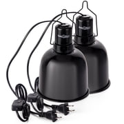 ToxiRium Reptile Light Fixture, 2-Pack 5.5" Deep Dome Lamp with Optical Reflector for Terrariums, Reptile Tanks & Enclosures