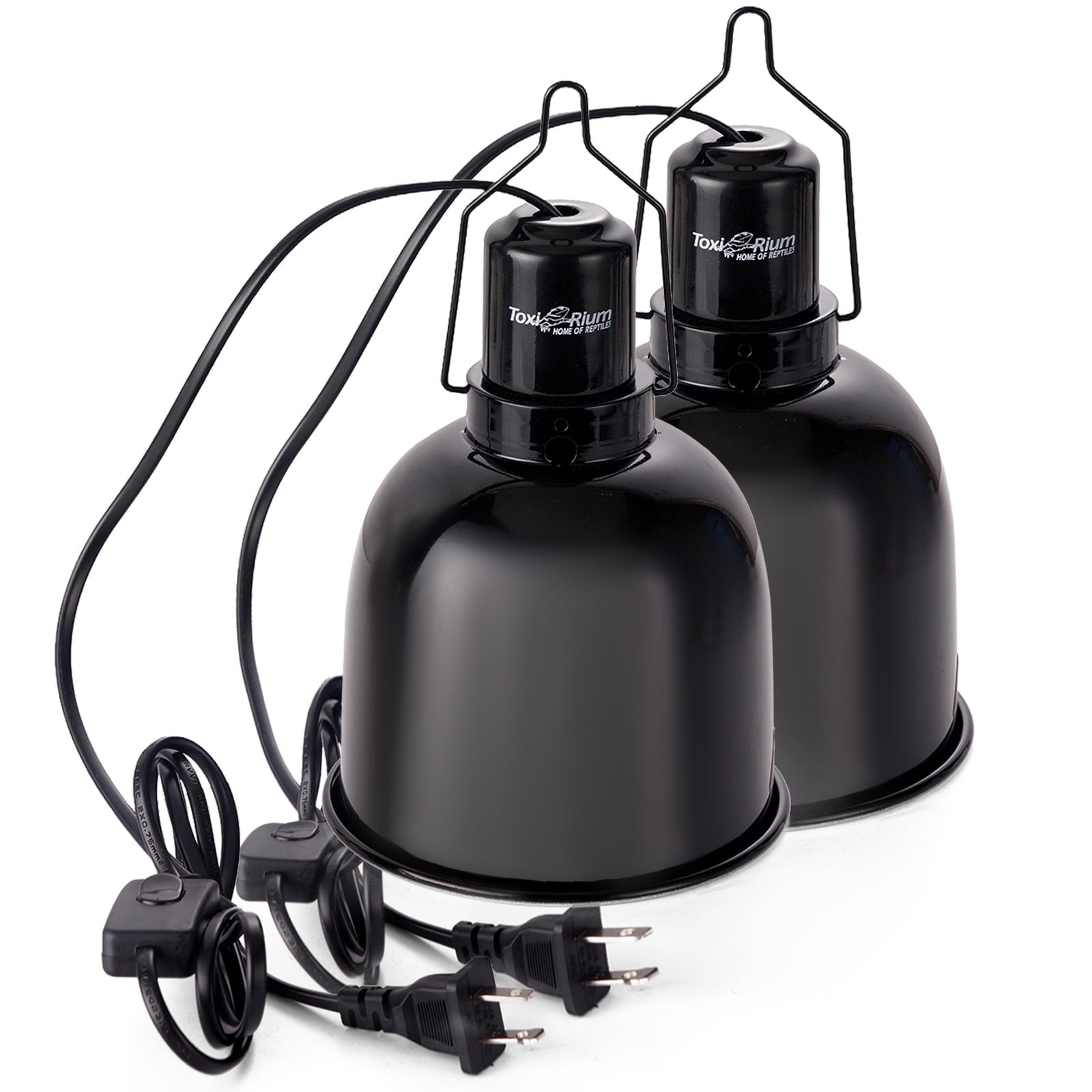ToxiRium Reptile Light Fixture, 2-Pack 5.5" Deep Dome Lamp with Optical Reflector for Terrariums, Reptile Tanks & Enclosures