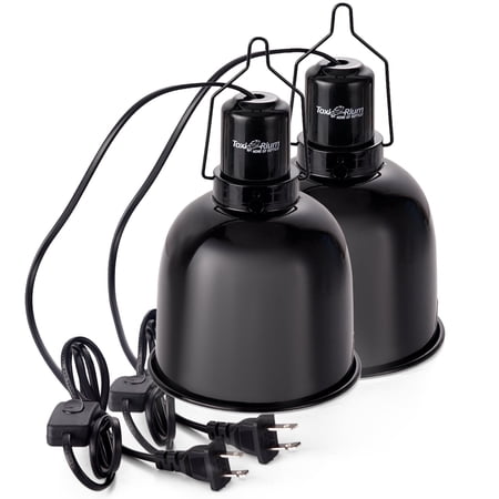 ToxiRium Reptile Light Fixture, 2-Pack 5.5" Deep Dome Lamp with Optical Reflector for Terrariums, Reptile Tanks & Enclosures