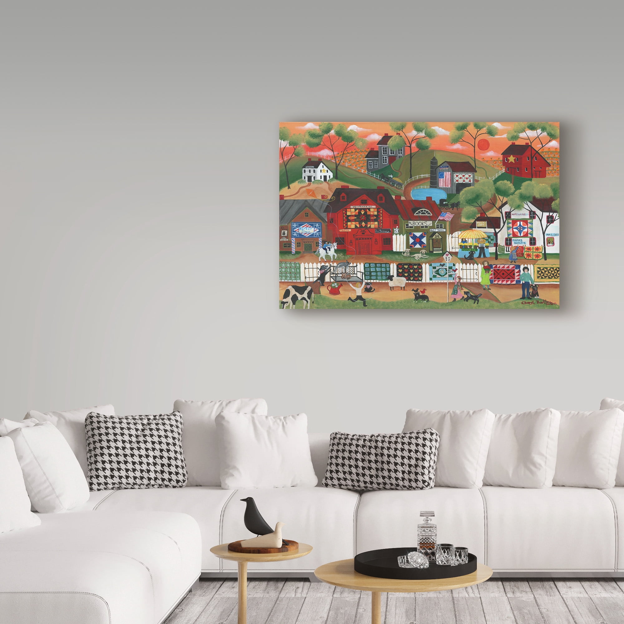 Trademark Fine Art 'Sunset At Old Country Village' Canvas Art by Cheryl Bartley