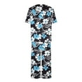 thumbnail image 4 of yievot Lounge Sets for Women Floral Printed Short Sleeve Shirts and Capri Pajamas Sets 2 Piece Sleepwear Loungewear, 4 of 5