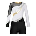thumbnail image 5 of MSemis Kids Girls Gymnastic Leotard Outfits with Shorts Sportswear Swimwear Exercises White 14, 5 of 7