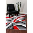 thumbnail image 1 of 2305 Gray Noir Rouge Blanc Tourbillon 3'11 x 5'4 Moderne Abstrait Tapis Rug, 1 of 3