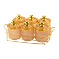 thumbnail image 4 of simhoa Kitchen Spice Jars 6 Grids with Tray Divided Nut Jars for Home Party Kitchen Amber Gold, 4 of 8